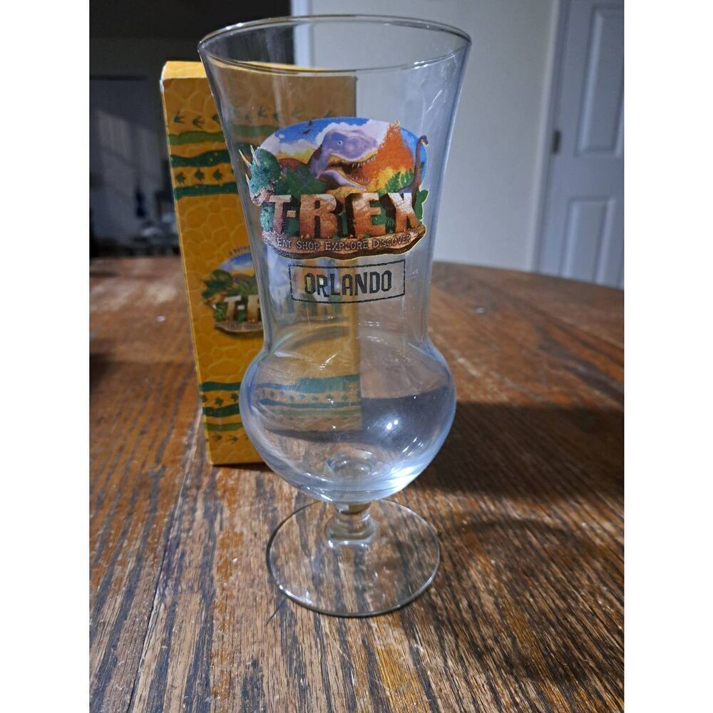 T Rex Orlando Disney Hurricane Drinking Glass Bar Glass Drinkware